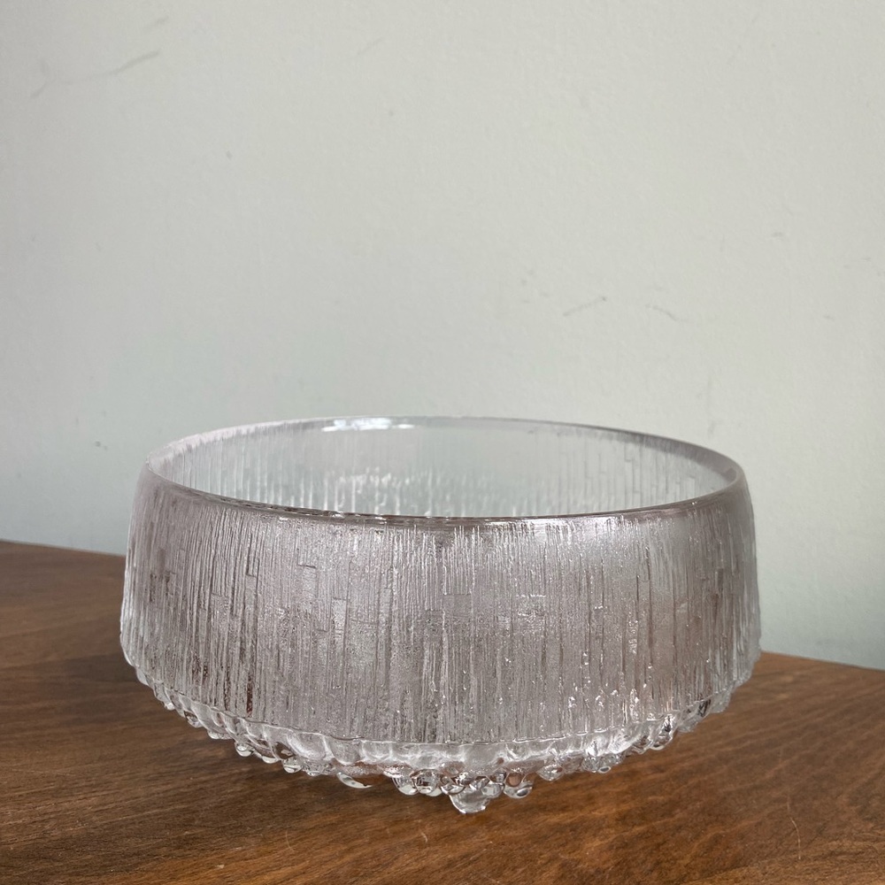 Textured Clear Glass Bowl